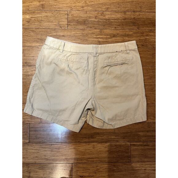 J. Crew Women's 5" Stretch Chino Khaki Tailored Shorts Pockets Size 14 EUC - Picture 4 of 8